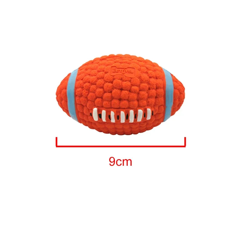 Soft Pet Ball Squeaky Toy For Small Large Dog Rugby Tennis Volleyball Football Basketball Latex Tooth Cleaning Training Toys