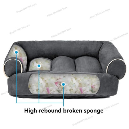 For deerskin velvet pet dog sofa, autumn and winter deep sleep kennel
