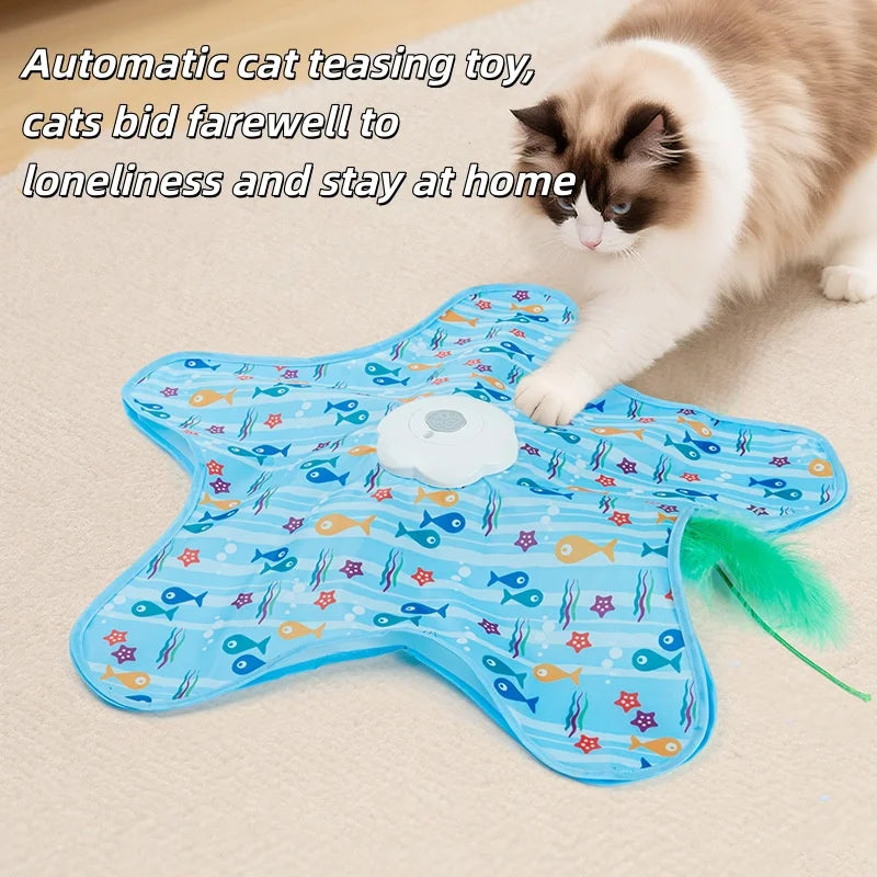 Cat Hunting Carpet, Teasing Stick, Five pointed Star Toy, Automatic Rotating Wheel, Self Hi, Hiding Hood, Interactive Cat Toy