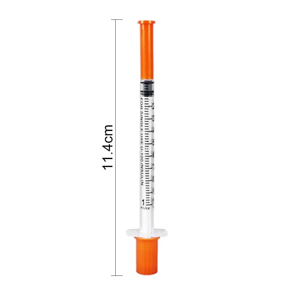 10Pcs 1ml Disposable Veterinary Syringe Plastic Sterile Syringe Orange Cap With Needles For Pet Farm Animal Cattle Sheep Horses