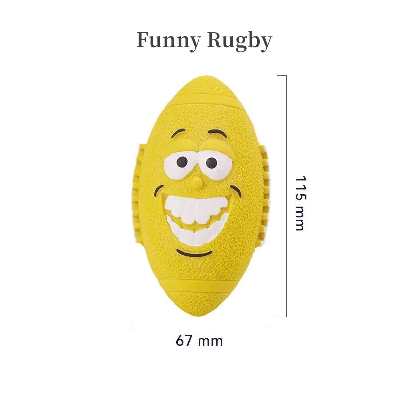 Soft Pet Ball Squeaky Toy For Small Large Dog Rugby Tennis Volleyball Football Basketball Latex Tooth Cleaning Training Toys
