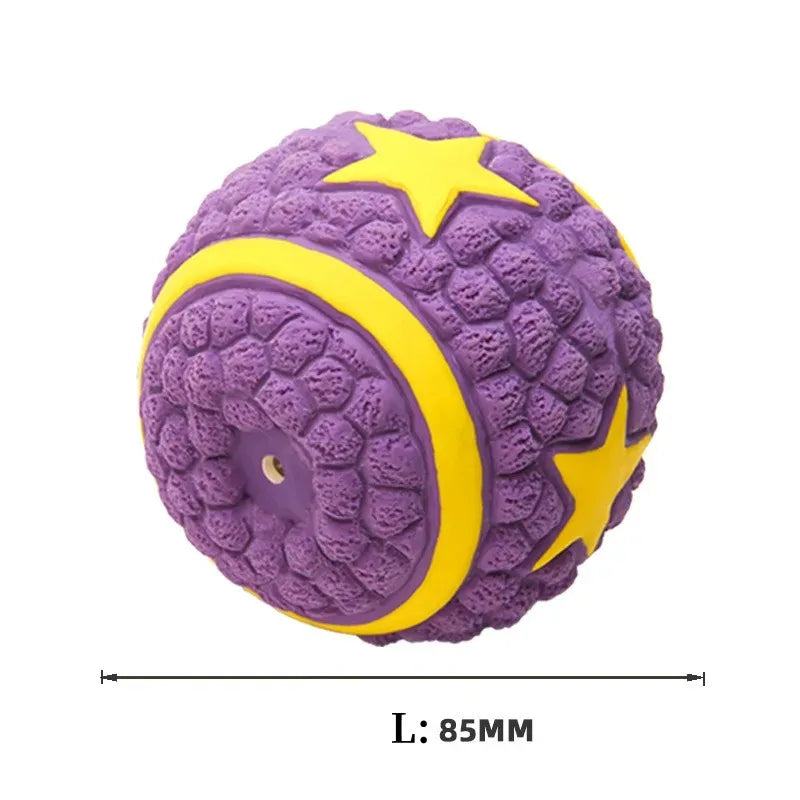 Soft Pet Ball Squeaky Toy For Small Large Dog Rugby Tennis Volleyball Football Basketball Latex Tooth Cleaning Training Toys