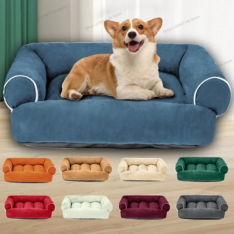 For deerskin velvet pet dog sofa, autumn and winter deep sleep kennel