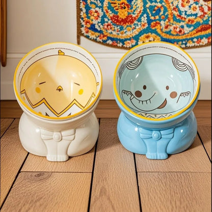 Ceramic Cat Bowl Neck-protecting Anti-knock Cat Bowl Durable Easy Clean Pet Feeder Stable Base Pet Products Cats Accessories
