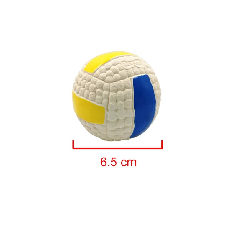 Soft Pet Ball Squeaky Toy For Small Large Dog Rugby Tennis Volleyball Football Basketball Latex Tooth Cleaning Training Toys