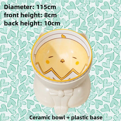 Ceramic Cat Bowl Neck-protecting Anti-knock Cat Bowl Durable Easy Clean Pet Feeder Stable Base Pet Products Cats Accessories