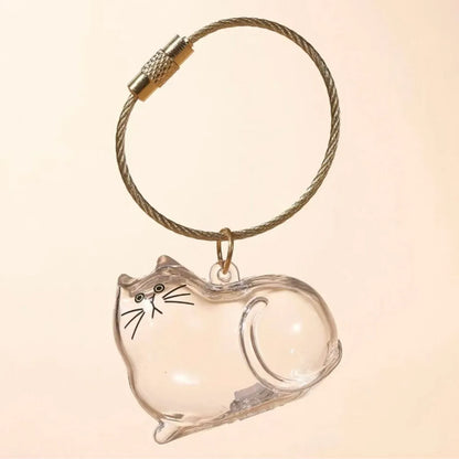 Pet Hair Memorial Resin Storage Capsule Creative Cat/Dog Hair Pendant Unique Keychain Novel Trendy Souvenir Car Decorate Gift