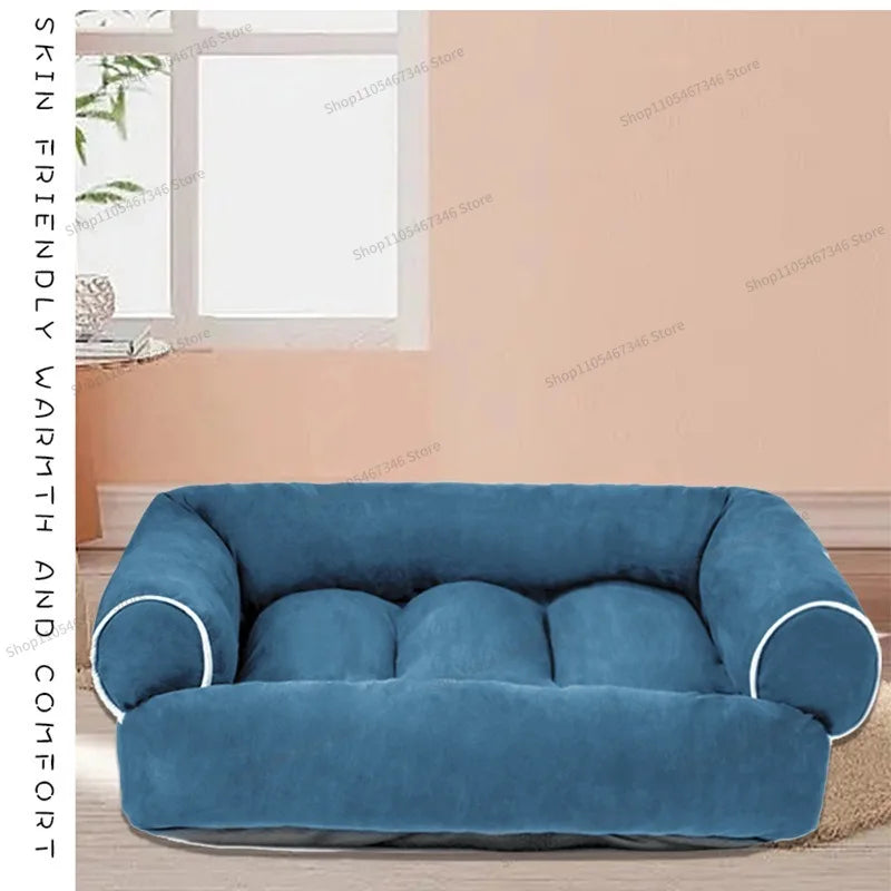 For deerskin velvet pet dog sofa, autumn and winter deep sleep kennel