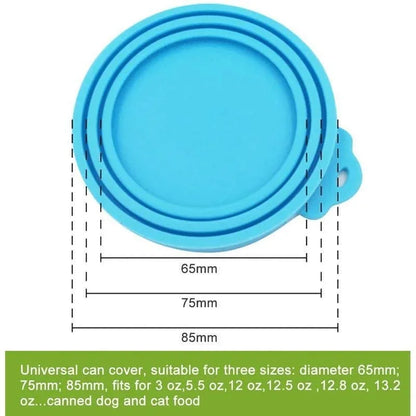 Reusable 3 In 1 Pet Food Can Silicone Cover Dogs Cats Storage Tin Cap Lid Seal Cover Pet Supplies Suitable For 8.5cm/7.5cm/6.5cm