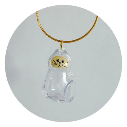 Pet Hair Memorial Resin Storage Capsule Creative Cat/Dog Hair Pendant Unique Keychain Novel Trendy Souvenir Car Decorate Gift
