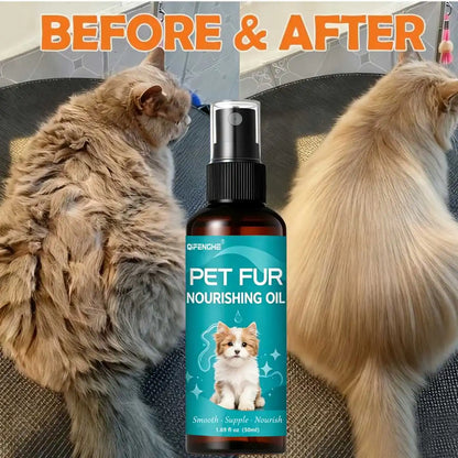 QIFENGHE 50ml Pet Fur Nourishing Oil, Dog Cat Hair Softener Serum, Reduce Tangling & Shedding, Leave-In Fur Conditioner for Shin