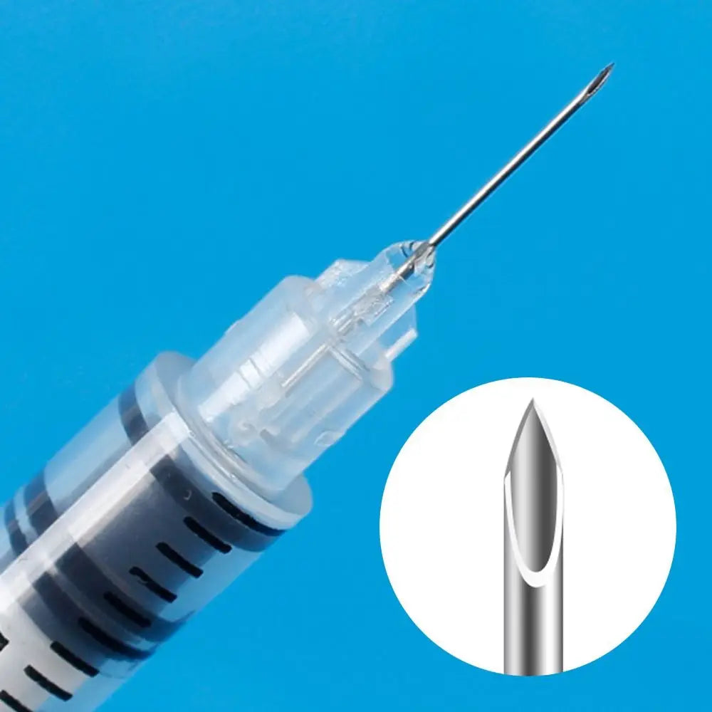10Pcs 1ml Disposable Veterinary Syringe Plastic Sterile Syringe Orange Cap With Needles For Pet Farm Animal Cattle Sheep Horses