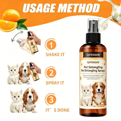 50ML Pet Detangling Spray Professional Leave-in Conditioner for Cats Dogs Anti-Static Remove Knots Mats Deep Nourish Pet Hair