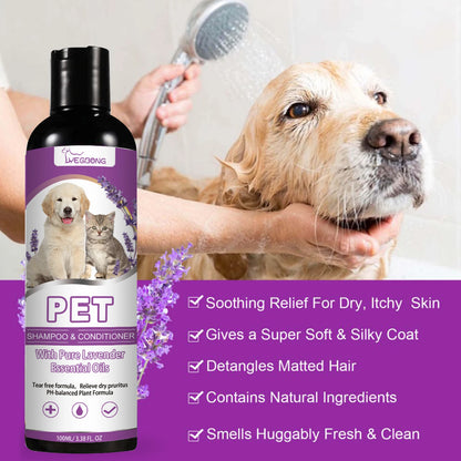 Puppy Kitten Shampoo PH Balanced Moisturizing Coat Anti Mite Flea Killer Relieve Dry Itchy Skin Fragrance Pet Grooming Body Wash