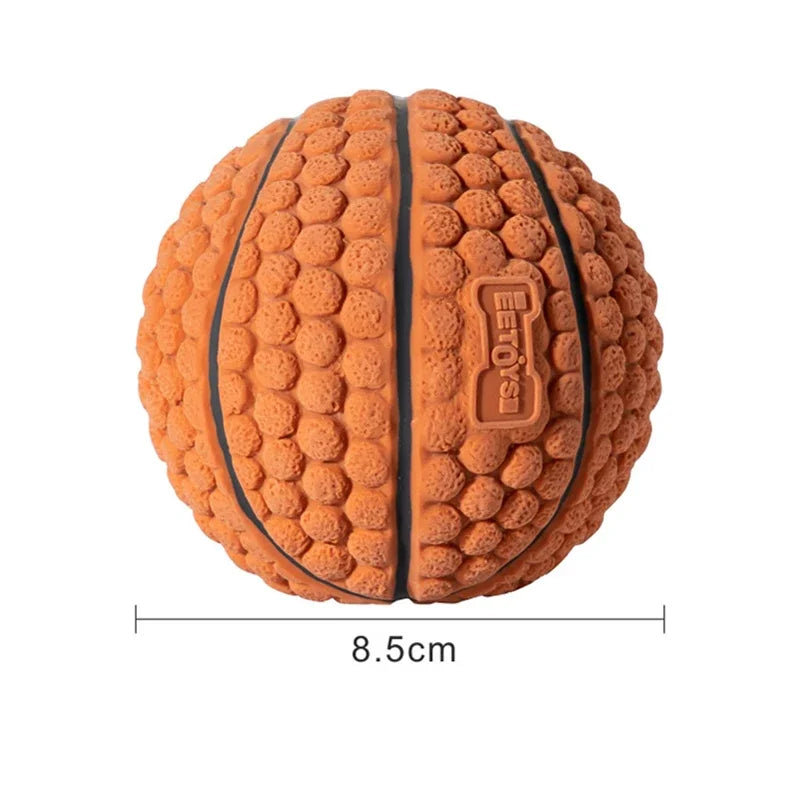 Soft Pet Ball Squeaky Toy For Small Large Dog Rugby Tennis Volleyball Football Basketball Latex Tooth Cleaning Training Toys