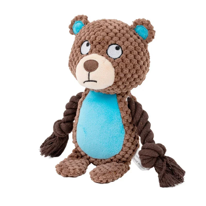 Stuffed Raw Small Joint Dog Plush Chew Toy Indestructible Bite Resistant Sound Puppy Squeaker Dogs Rattle For Pet Toys Supplies