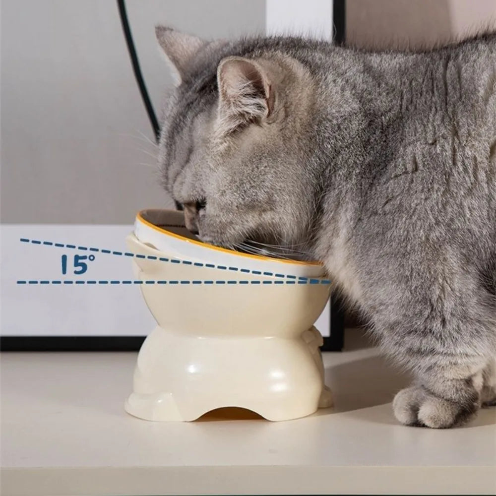 Ceramic Cat Bowl Neck-protecting Anti-knock Cat Bowl Durable Easy Clean Pet Feeder Stable Base Pet Products Cats Accessories