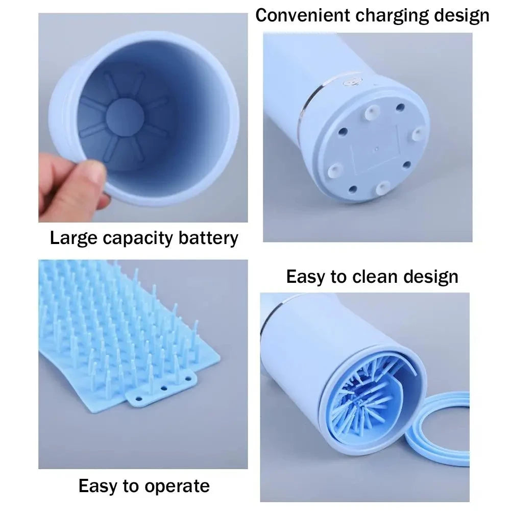 Portable Dog Paw Washer Automatic Cleaner Electric Massager USB Rechargeable For Small to Medium Dogs Cats