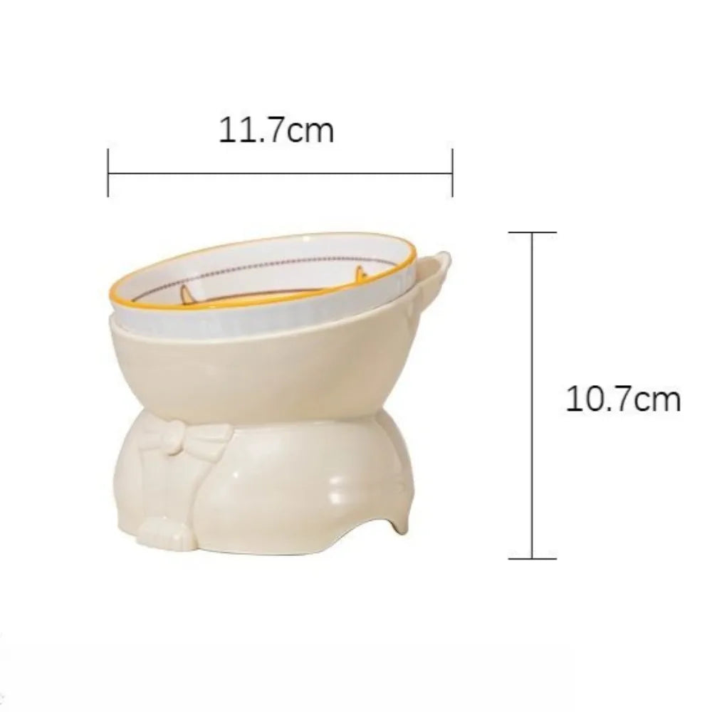 Ceramic Cat Bowl Neck-protecting Anti-knock Cat Bowl Durable Easy Clean Pet Feeder Stable Base Pet Products Cats Accessories