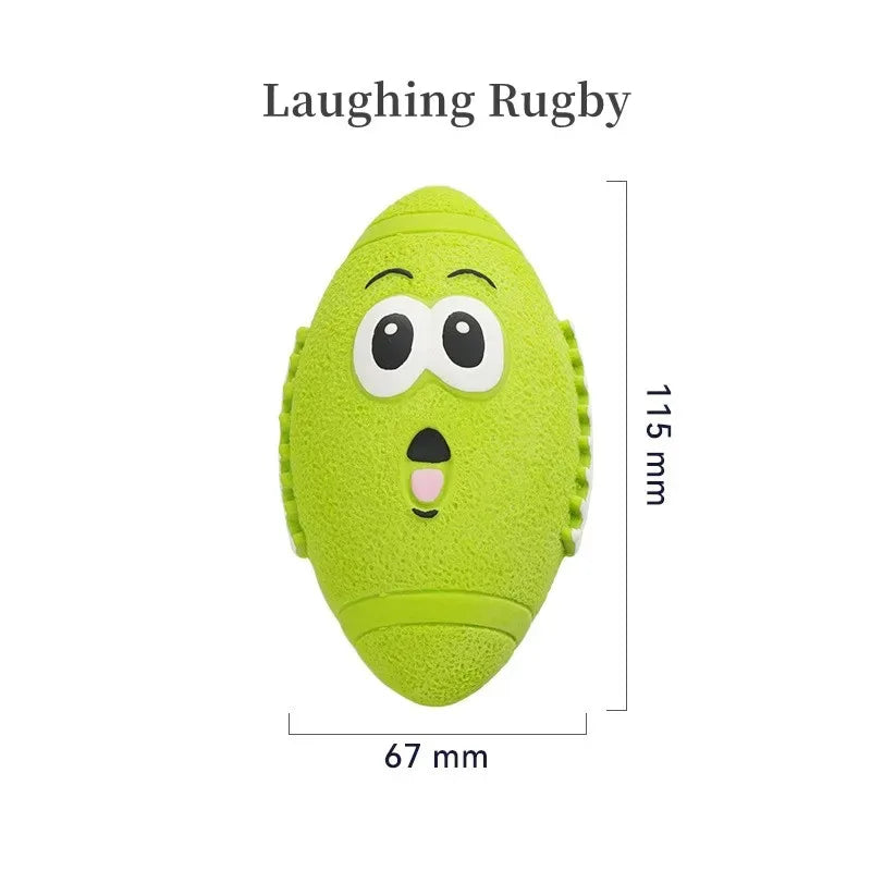 Soft Pet Ball Squeaky Toy For Small Large Dog Rugby Tennis Volleyball Football Basketball Latex Tooth Cleaning Training Toys