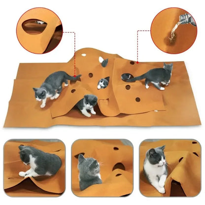 Pet Training Activity Cat Mat Litter Pad Playing Game Rug Scratch Resistant Climbing Frame Collapsible Bite Proof Cat Toy Mat