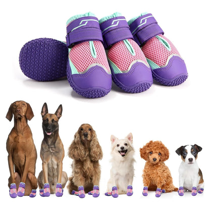 Dog Shoes for Dogs, Waterproof Medium Dog Booties for Winter Snowy Day, Summer Hot Pavement, Outdoor Walking, Indoor Hardfloors