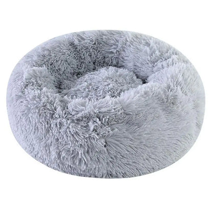 Soft Pet Cat Bed Pad Plush Warm Faux Fur dog Calm Bed Donut Round Bed Comfortable Sleeping Washable for Small Medium Dog and Cat