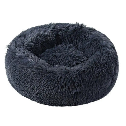 Soft Pet Cat Bed Pad Plush Warm Faux Fur dog Calm Bed Donut Round Bed Comfortable Sleeping Washable for Small Medium Dog and Cat