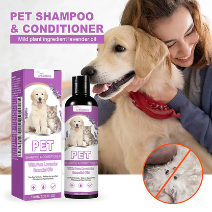 Puppy Kitten Shampoo PH Balanced Moisturizing Coat Anti Mite Flea Killer Relieve Dry Itchy Skin Fragrance Pet Grooming Body Wash