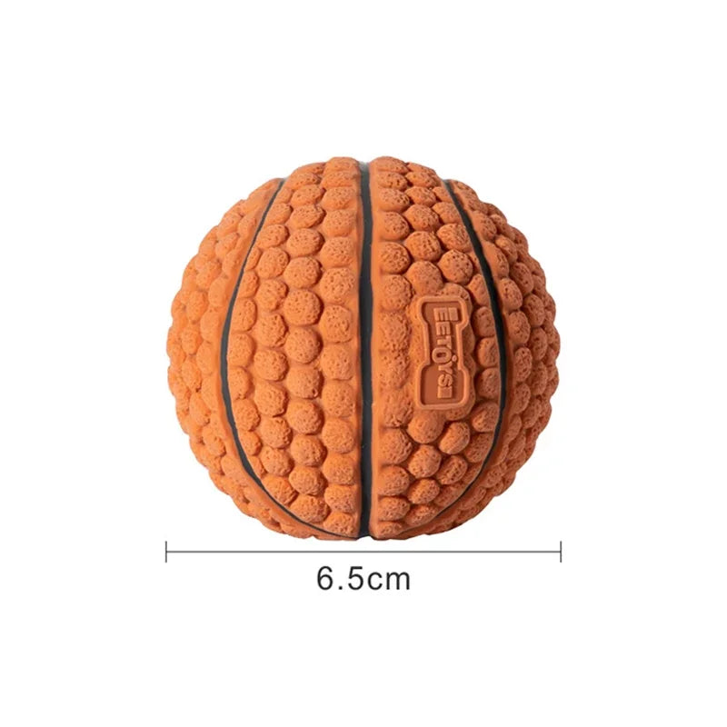 Soft Pet Ball Squeaky Toy For Small Large Dog Rugby Tennis Volleyball Football Basketball Latex Tooth Cleaning Training Toys