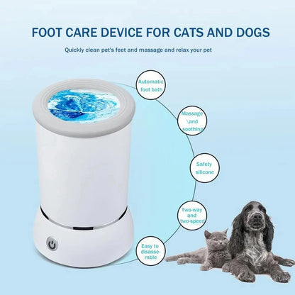 Portable Dog Paw Washer Automatic Cleaner Electric Massager USB Rechargeable For Small to Medium Dogs Cats