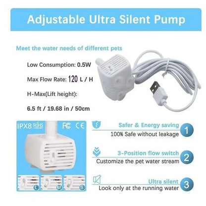 Pet Cat Water Pump Fountain Anti-dry Burning Motor Replacement for Cat Flowers Drinking Bowl Water Dispenser Pet Products