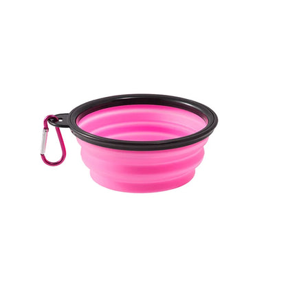Collapsible Pet Silicone Dog Food Water Bowl Outdoor Camping Travel Portable Folding  Supplies   Dishes with Carabiner