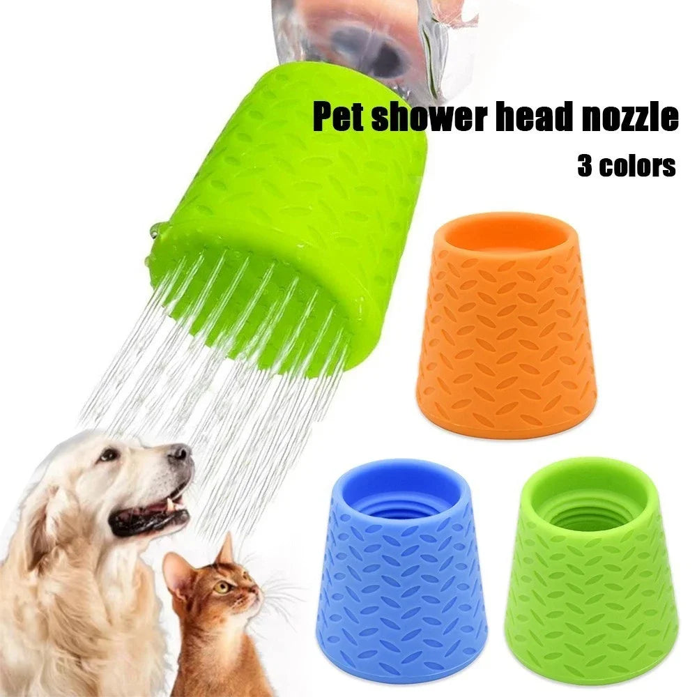 Pet Bathing Tool Soft Silicone Shower Head with Quick Cleaning Feature for Pets