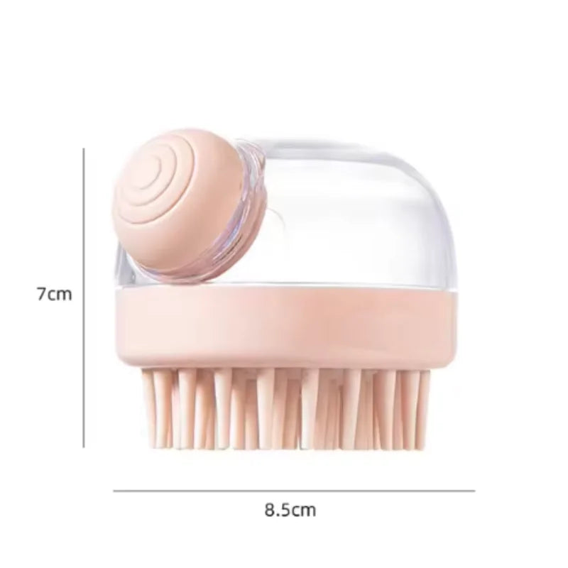 1PC Soft Silicone Pet Bath Brush with Shampoo Dispenser Gentle Massage for Pet Grooming And Hair/Fur Cleaning