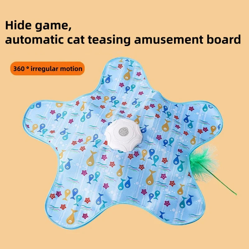 Cat Hunting Carpet, Teasing Stick, Five pointed Star Toy, Automatic Rotating Wheel, Self Hi, Hiding Hood, Interactive Cat Toy